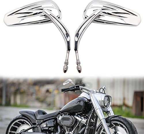 Motorrad Rückspiegel, 8mm Motorrad Spiegel Ersatz für Sportster XL883 1200 Dyna Softail Low Rider Street Glide Electra Glide Road Glide