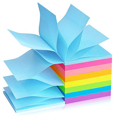 Pop Up Sticky Notes 3x3 Self-Stick Notes 8 Bright Multi Colors Purple Sticky Notes 8 Pads 80 Sheet/Pad