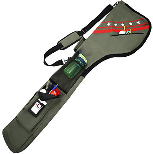 Golf Sunday Carry Bag for Men Women Lightweight Driving Range Zippered Waterproof, Golf Club Carry Case Travel Bag 49 Holds Up to 10 Clubs Portable Foldable (Grey)