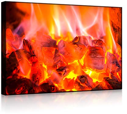 lightbox multicolor | LED Leinwandbild | Feuer und Glut | 60x40 cm | Front Lighted