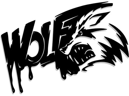 Decus Shop Wolf Schriftzug Kopf 3176 // Sticker Aufkleber vers. Größe Farbe