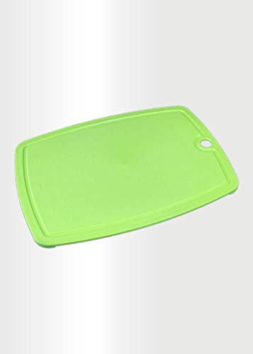 ECO 1 Pc Plastic Chopping Board with Deep Drip Juice Groove | 5MM Thick Non Slip Cutting Boards for Kitchen |Ideal Kitchen Chopping Board for Meat, Fruits & Vegs (Green)