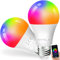 ANTELA Bombilla Inteligente Alexa Google Home Bombilla A60 E27 9W 806lm Equivalente 80 W, Bombilla Wifi LED Multicolor Blanco Cálido Frío RGB(2700K-6500K), Ahorro Energético,2cs