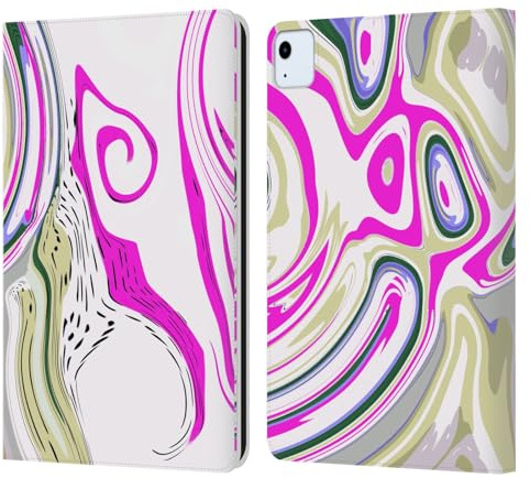Head Case Designs Licenza Ufficiale Haroulita Ricciolo Magenta Marmoreo Liquido Custodia Portafoglio in Pelle Compatibile con Apple iPad Air 11 2020/2022/2024/2025