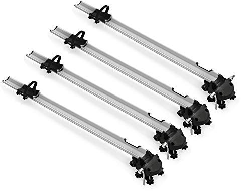 Lot de 4 porte-vélos Pro + barres de toit VDP EVO en acier compatibles avec DS, 5 et 5 portes 2012-2018