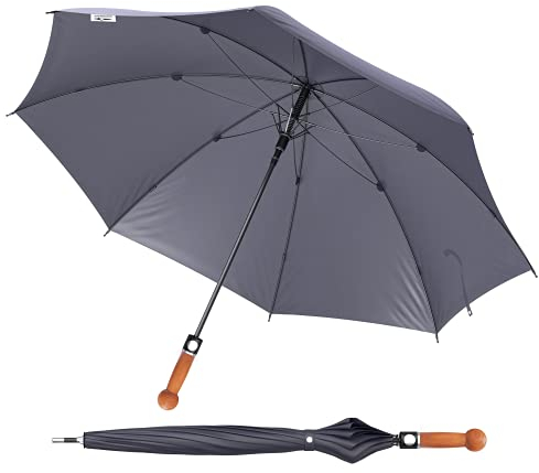 Sicherheitsschirm XXL Videokurs | Verteidigungs Abwehr Regenschirm | Selbstverteidigung (Knauf Zwetschge, 103cm)