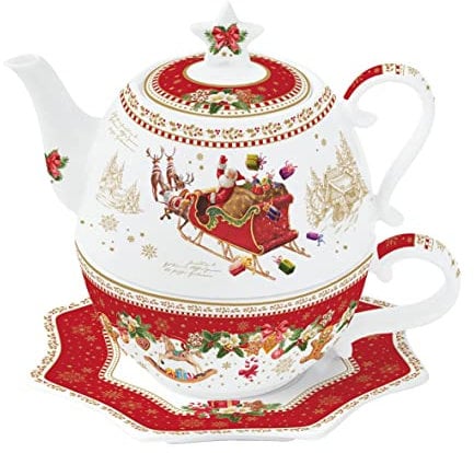 Caja de cocina de 35 cl y tetera, 45 cl, de porcelana