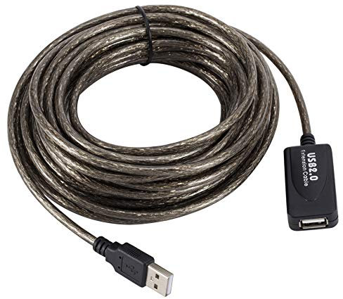 USB2.0 Extension Cable, USB Cable Lead Wire 5M/10M/15M/20M with Signal Amplifier USB Extender Cables without USB Hub High Speed Durable Twisted USB Extended Cables (10M)