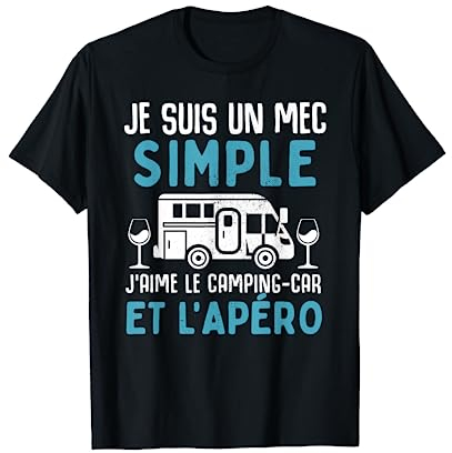 J' aime le camping-car et l' apéro mec cadeau camper drole T-Shirt