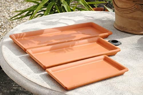 Kunert-Keramik Untersetzer für Blumenkästen,rechteckig,Terracotta,3 Größen wählbar (41)