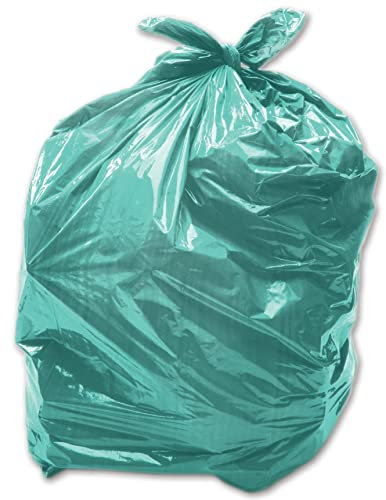 50 x Green 90L Medium-Duty (28 Micron / 112 Gauge) Alina Coloured Refuse Sack/Polythene Dustbin Liner/Plastic Bin Bag / 90 Litre Green Garbage Bag