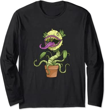 Potted Venus Fly Trap Costume, Carnivorous Plant Monster Long Sleeve T-Shirt