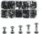 JINTANG 100 Set vis Chicago, kit de rivets pour cuir cruciforme 4/6/8/10/15 mm, vis métal clou rivet bouton Chicago, pour ceinture cuir DIY livre artisanat ceinture portefeuille reliure(noir)