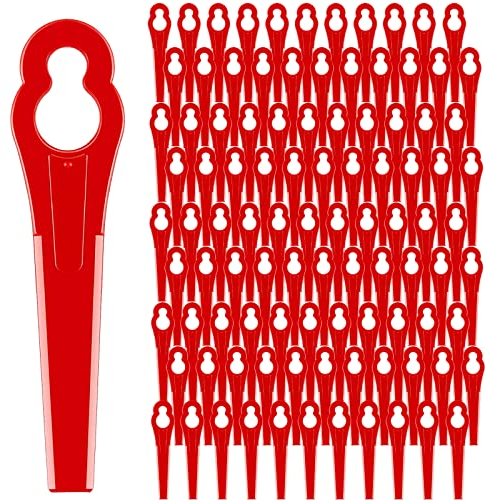 100 Stück Rasentrimmer Ersatzmesser, 83mm Kunststoff Rasentrimmer Messer, Rasentrimmer Zubehör Ersatz für Einhell Akku Rasentrimmer
