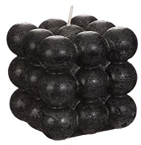 NaDeco Bubble Kerze 8x8x8 cm, geruchlos, in vielen Farben wählbar | Wachs Kerzen | Deko Kerze | 3D Kerze | Wachskerze | Dekorative Kerzen | 3D Kerze, Farbe:Schwarz
