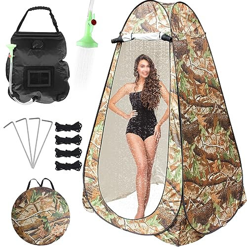 Pop-Up-Sichtschutzzelt, Duschzelt, Umkleidezelt, tragbar, für den Außenbereich, Camping, Badezimmer, WC-Zelt, Umkleidezimmer, Sichtschutz, Zimmer für Wandern, Strand, Sonnenschutz, wasserdicht, Camo
