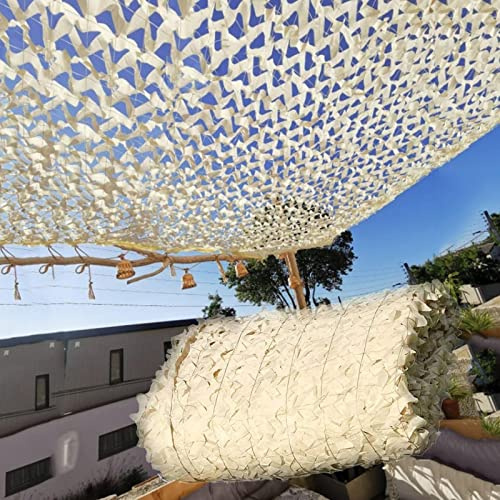 Beige Tarnnetz Armee Tarnung Netz, Dschungel Tarp Schatten Netz Outdoor Sonnenschutz Mesh Markise Kinder Auto Zelt Thema Party Big Point, Verschiedene Größen Camo Netz Für Camping ( Size : 4x5m(13.12x