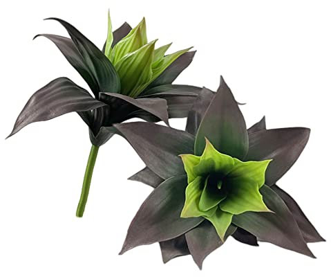 XZJMY Lot de 2 plantes d'agave artificielles résistantes aux UV pour décoration de maison, bureau, magasin (rouge automne)