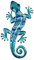 ROCKING GIFTS Wanddeko Eidechse, Gecko, Blau, Metall, 28x15 cm, Terrassendekoration, Garten