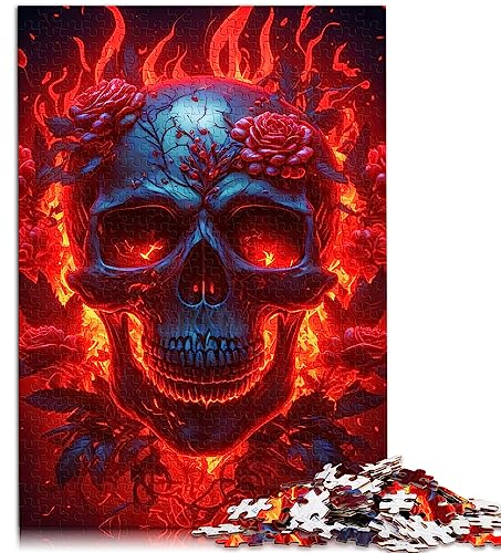SIBREA Puzzles für Erwachsene: Totenkopf- und Rosen-Puzzle, 1000 Teile, für Erwachsene und Kinder ab 12 Jahren, Papppuzzle 'Staycation Kill Time', Größe: 26 x 38 cm