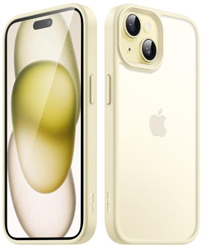 JETech Matte Case for iPhone 15 Plus 6.7-Inch, Shockproof Military Grade Drop Protection, Frosted Translucent Back Phone Cover, Anti-Fingerprint (Yellow)