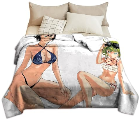 One Punch Man Decke Saitama/Tatsumaki/Garou Ultraweiche Anime Flanell Decke für Sofa Überwurf Reise Fleece Weihnachten Geburtstag Geschenk