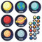 600 Stück - Weltraum Planeten Sticker Aufkleber - 60 Blätt, 40mm