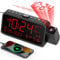 Projection Alarm Clock for Bedroom Ceiling, Digital Clock with 270° Projector, FM Radio, Weekday/Weekend Mode, Date, Temperature, Humidity, Type-C & USB Charger, Snooze, Dual Alarms, Battery Backup