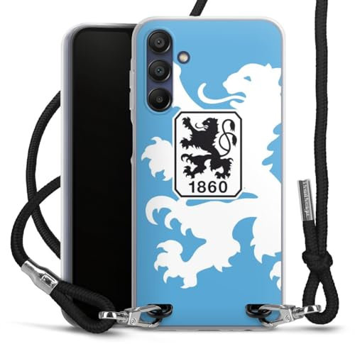 DeinDesign Carry Case kompatibel mit Samsung Galaxy A15 Hülle mit Band Handykette zum Umhängen schwarz TSV 1860 München Offizielles Lizenzprodukt Wappen