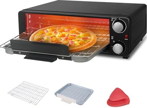 WUDLi Electric Pizza Maker,1200 W Electric Pizza Oven,Indoor Portable Pizza Oven, Tabletop Pizza,Stainless Steel Pizza Cooker with 15min Timer,0-230°C adjustable for Restaurant Home use,