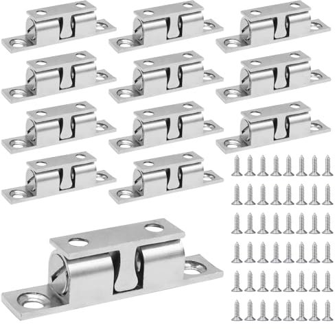 Forhandy 12 Stück Kugelschnäpper Doppelkugelschnäpper mit Schrauben, Balkontür Schnäpper für Möbel, Schränke, Kleiderschränke, Schubladen