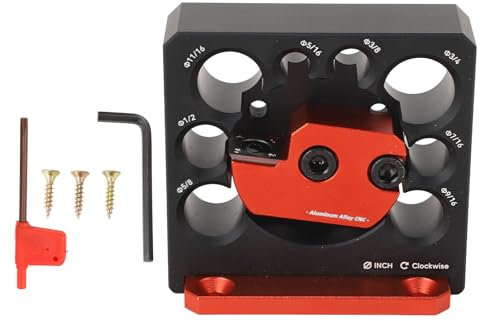 Kelepu Kit di maschere per tasselli in lega di alluminio regolabile, dima per spinatura legno per trapano elettrico, set di strumenti con chiave di regolazione per tasselli e spine legno