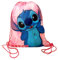 Rucksack mit Kordelzug, für Kinder, 40 x 35 cm, Turnbeutel, Schwimmen, mit Kordelzug, Gepäcktasche, Rucksack, Reisen, Strand, Pool, Camping, Schule (Stitch Pink), Rosa Punkt