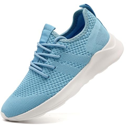 LANGFEUU Damen Turnschuhe Sneaker Schuhe Damen Sportschuhe Laufschuhe Tennisschuhe Outdoor Running Damen Walkingschuhe Straßenlaufschuhe rutschfest Atmungsaktiv Leichtgewichts Hellblau 39