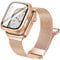 Vamyzji Compatible with Apple Watch Series 10 Strap 42mm + Protective Case with Screen Protector, Magnetic Milanese Mesh Metal iWatch Strap for Apple Watch Series 10 42mm(Rose Gold, Series 10 42mm