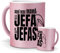 mundohuevo Taza AQUÍ BEBE LA JEFA | Regalo Mamá | Edición Purpurina Rosa | Cerámica Glam Rosa | Tazas para Leche, Café, Té... | 350 ML