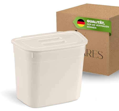 Viwares Mülleimer 7 L mit Deckel – hängend für Küchenschrank & Schublade – geruchsdichter Abfalleimer für Biomüll & Küchenabfälle – platzsparender Abfallbehälter für Küche, Bad & Camping