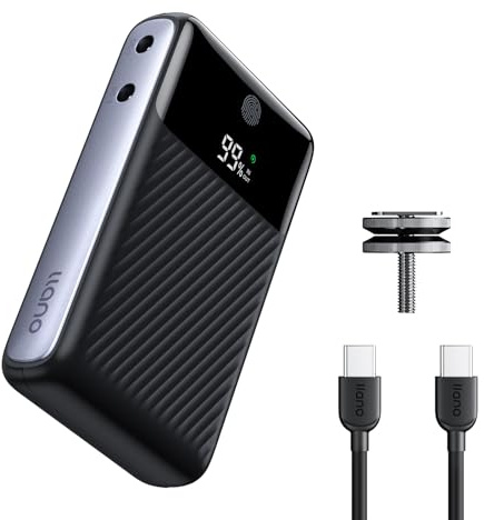 llano 10200mAh Camera Portable Charger, 30W PD Fast Charging, Compatible with Sony, Canon, Nikon, Fujifilm, GoPro, DJI Osmo, Insta360, Akaso, 4-Port DC 8V/12V & USB-C/USB-A