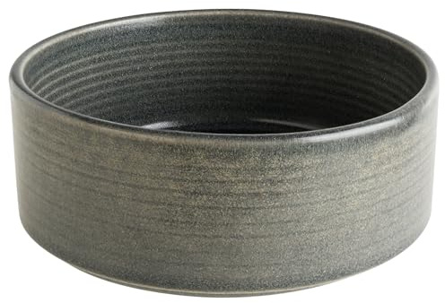 Bonna Hornfels Ripple Stapelschalen 18 cm – 6er Set, 1020 ml | Graues Porzellan | Modernes Geschirr für Alltag & Gastronomie | Spülmaschinen- & Mikrowellengeeignet | Art.-Nr. HORRPL18JO