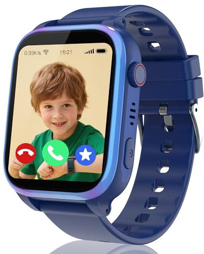 4G Smartwatch Kinder, IP68 Kinder Smartwatch mit GPS und Telefon, HD Videoanruf, SOS-Anruf, Schulmodus, Spiel, Wecker, SIM, Handy, Smart watch Wasserdicht Kinderuhr Geschenke für Mädchen Jungen, Pink