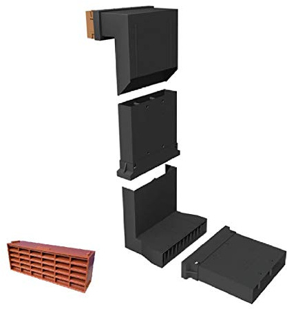 Manthorpe Telescopic Adjustable Underfloor Vent and Extensions [ Terracotta Airbrick ]