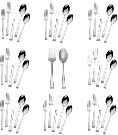 Mikasa Rockford Heavy-Weight Forged 18.0 Stainless Steel 42 Piece Cutlery Set, Service for 8
