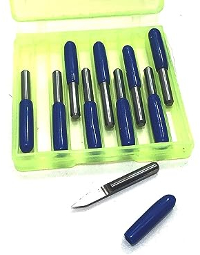VEDA 25 Degree 0.1mm Silver Carbide Milling Cutter Round Bottom PCB Engraving Bits CNC Router Tool Pack of 10