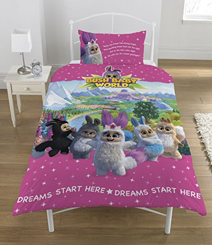 Bush Baby World Sparkle Duvet Set, Polyester-Cotton, Multi-Colour, Single, 135 x 0.5 x 200 cm