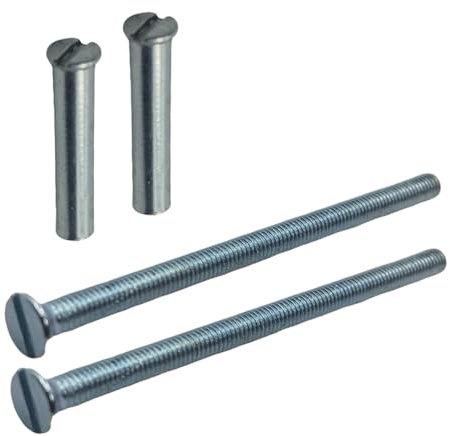 M3 Silver Door Handle Screws with Bolt Connecting Sleeve Male to Female for Door Handle, Knobs Escutcheons and Others Pack of 2