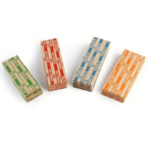 500 Bundle sortiert flach gestreift Coin Wrappers, 125 je