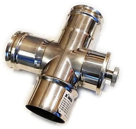 Raccordo a T inox con ispezione 5 decimi AISI 304 (80mm)