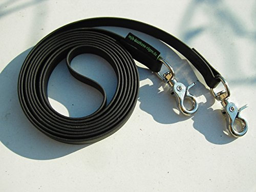 Angel for Pets MJH Beta BioThane Zügel 16mm breit schwarz vernäht Edelstahl (2,70m)
