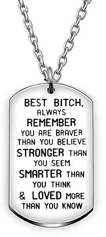 Halskette mit Anhänger Best Friends Hundemarke für Frauen Mädchen You are Braver Than You Think