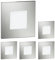 ledscom.de 5 Stück LED Treppenlicht/Wandeinbauleuchte FEX für innen und außen, eckig, edelstahl, 85 x 85mm, blau